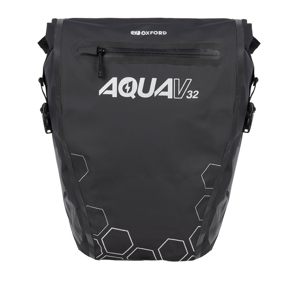 Oxford Aqua V 32 Double Pannier Bag Black Les s Cycles