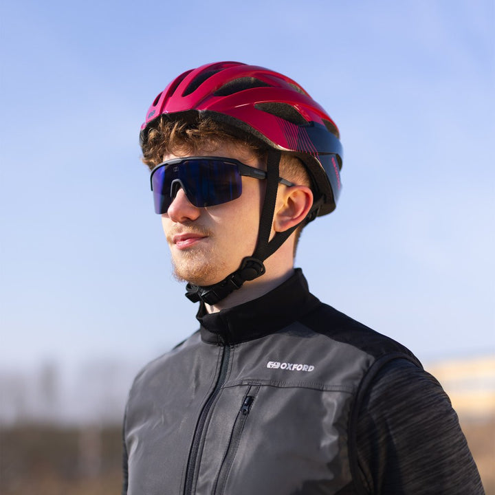 Oxford Pave Black Frame Blue Mirror Lens Sunglasses