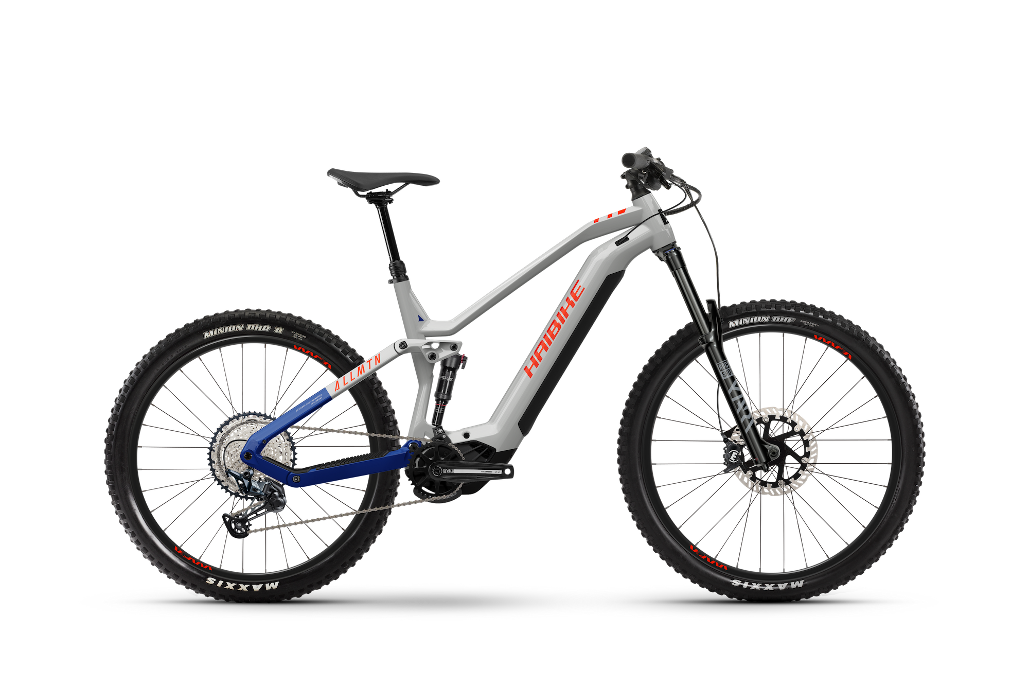 Haibike AllMtn 7 Grey 2024 FS Electric Mountain Bike Les s Cycles