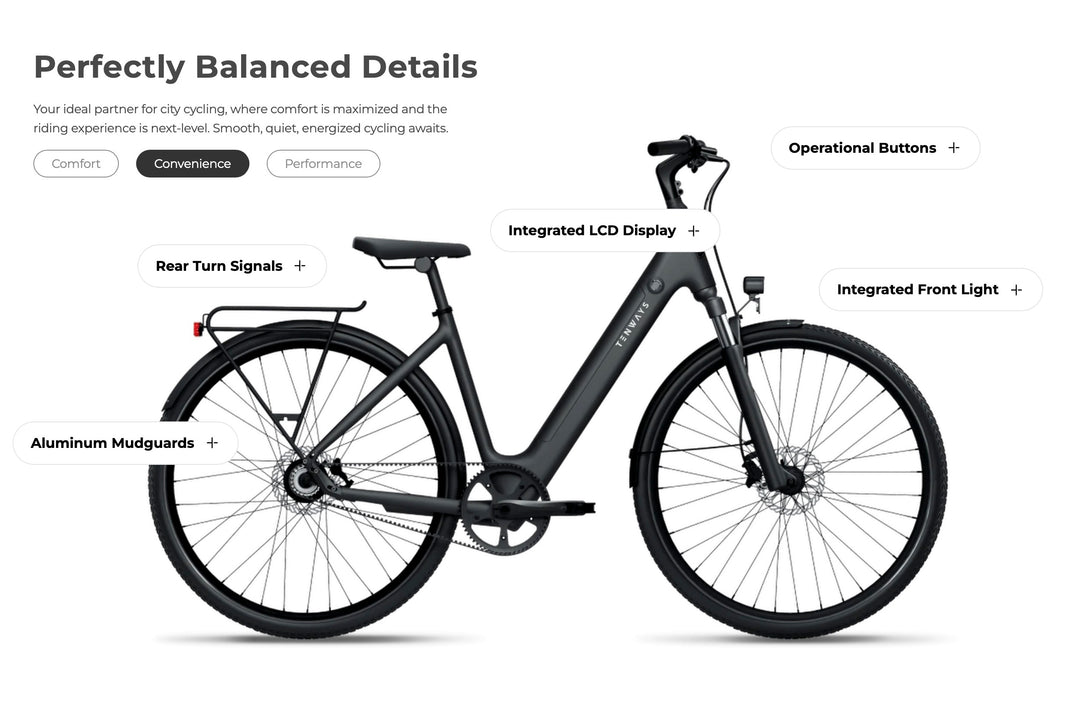 Tenways CGO800S Urban City Belt Drive E-Bike