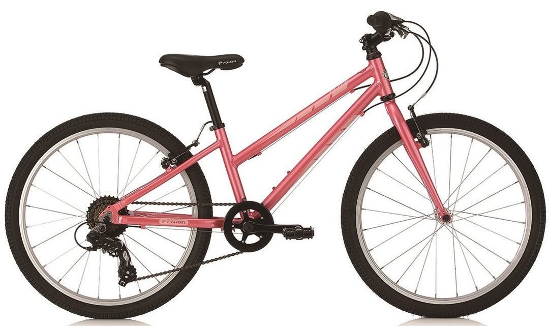 Python Elite Girls Pink 24" Lightweight Mountain Bike - lescycles.co.uk