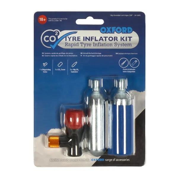 Oxford CO2 Tyre Inflator Kit with 2 Cartridges