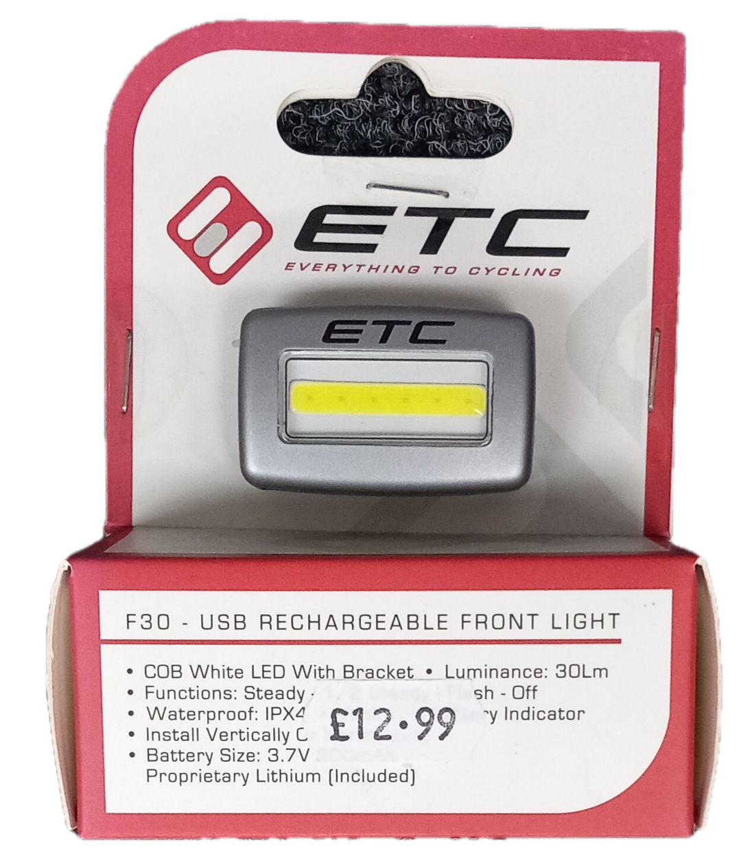 ETC F30 30 Lumen Front Light USB Rechargeable