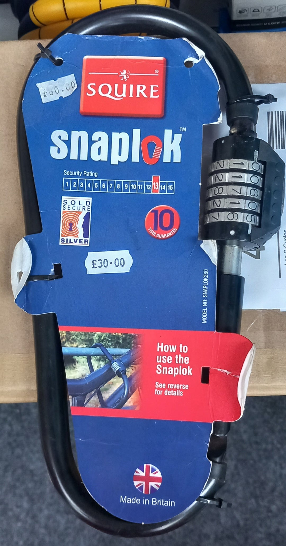 Squire Snaplok Combination U Shackle D Lock 260mm