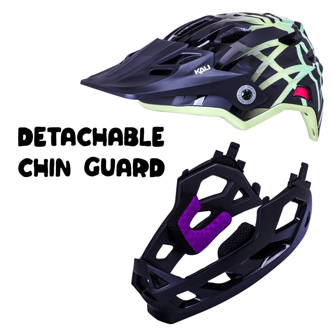 Kali Maya Child FF LTD Electrify Mat Black/Lime Detachable Kids Helmet