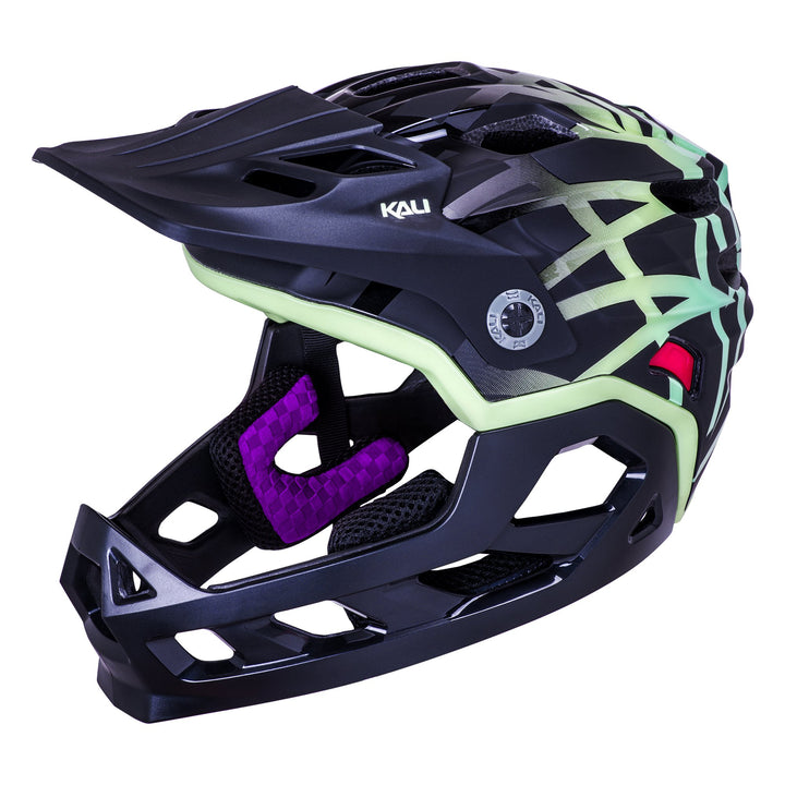 Kali Maya Child FF LTD Electrify Mat Black/Lime Detachable Kids Helmet