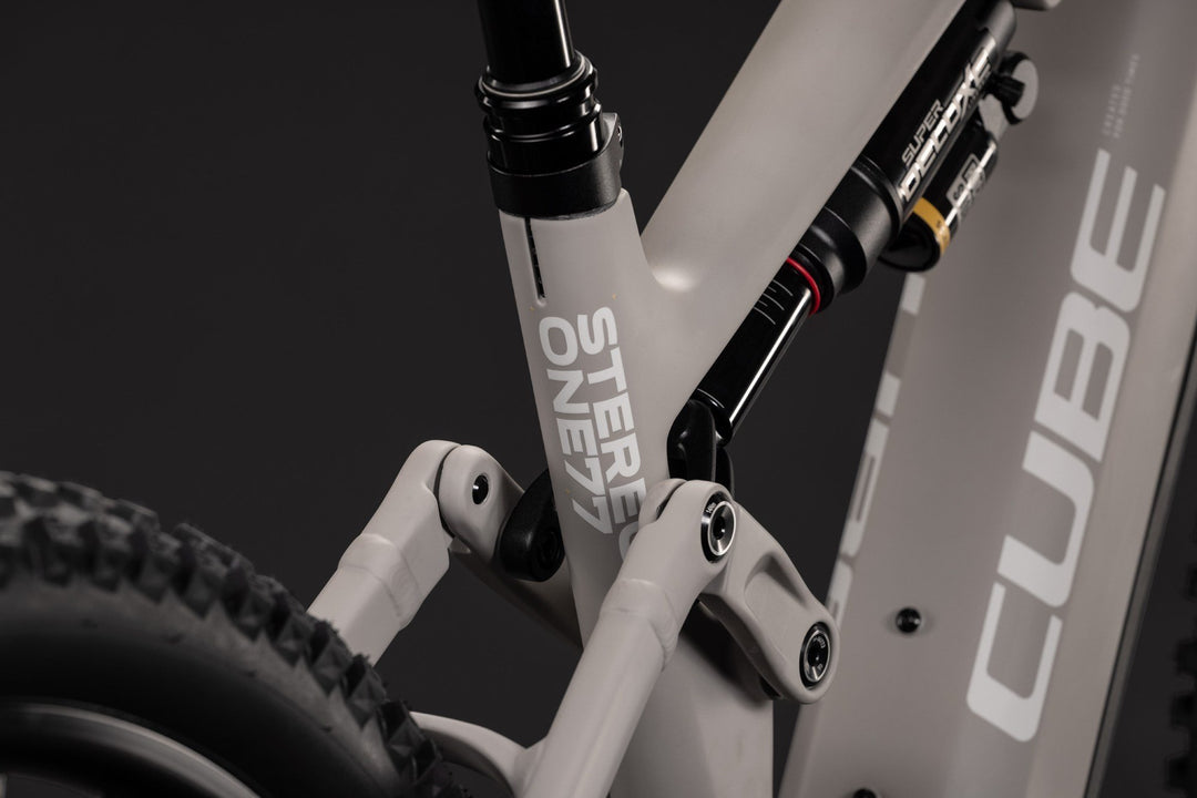 Cube Stereo Hybrid One77 HPC Race 800 Oat Grey 2027 Electric Mountain Bike
