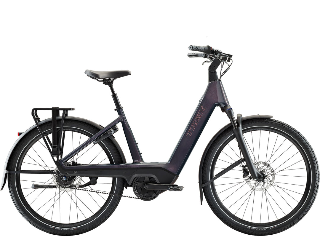 Trek Charter+ 4 Nexus 5 Belt 540 Wh Lowstep Covellite Blue 2027 Electric Hybrid Bike