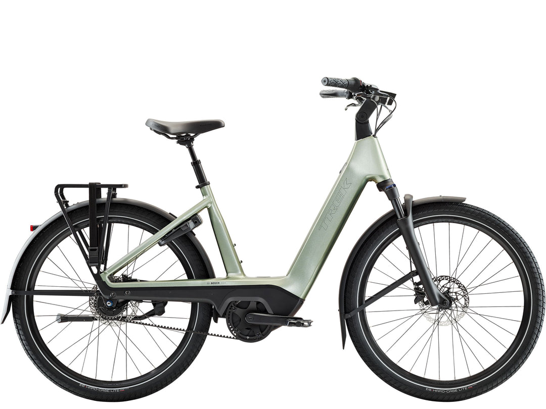 Trek Charter+ 4 Nexus 5 Belt 800 Wh Lowstep Lichen Green 2027 Electric Hybrid Bike