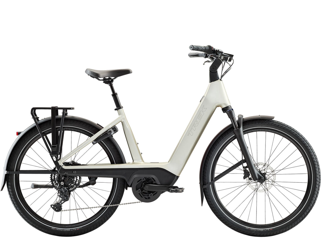 Trek Charter+ 4 R9 540 Wh Lowstep Lunar Silver 2027 Electric Hybrid Bike