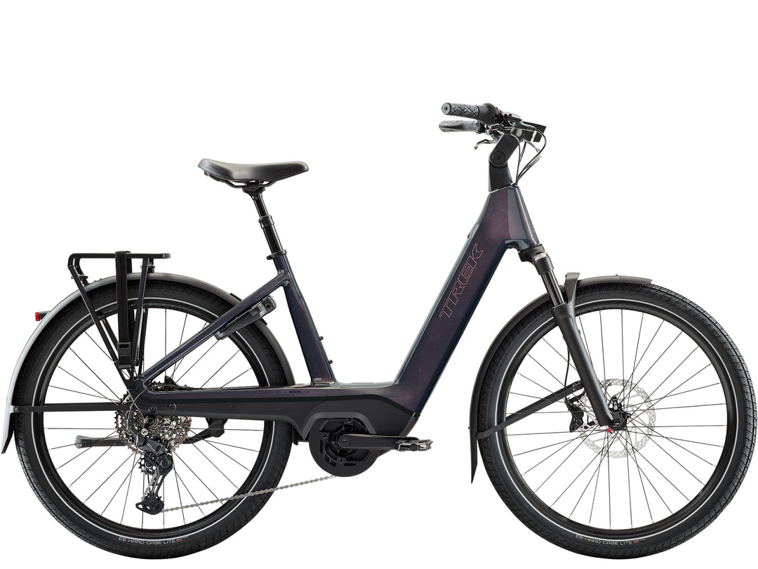 Trek Charter+ 5 R10 540 Wh Lowstep Covellite Blue 2027 Electric Hybrid Bike