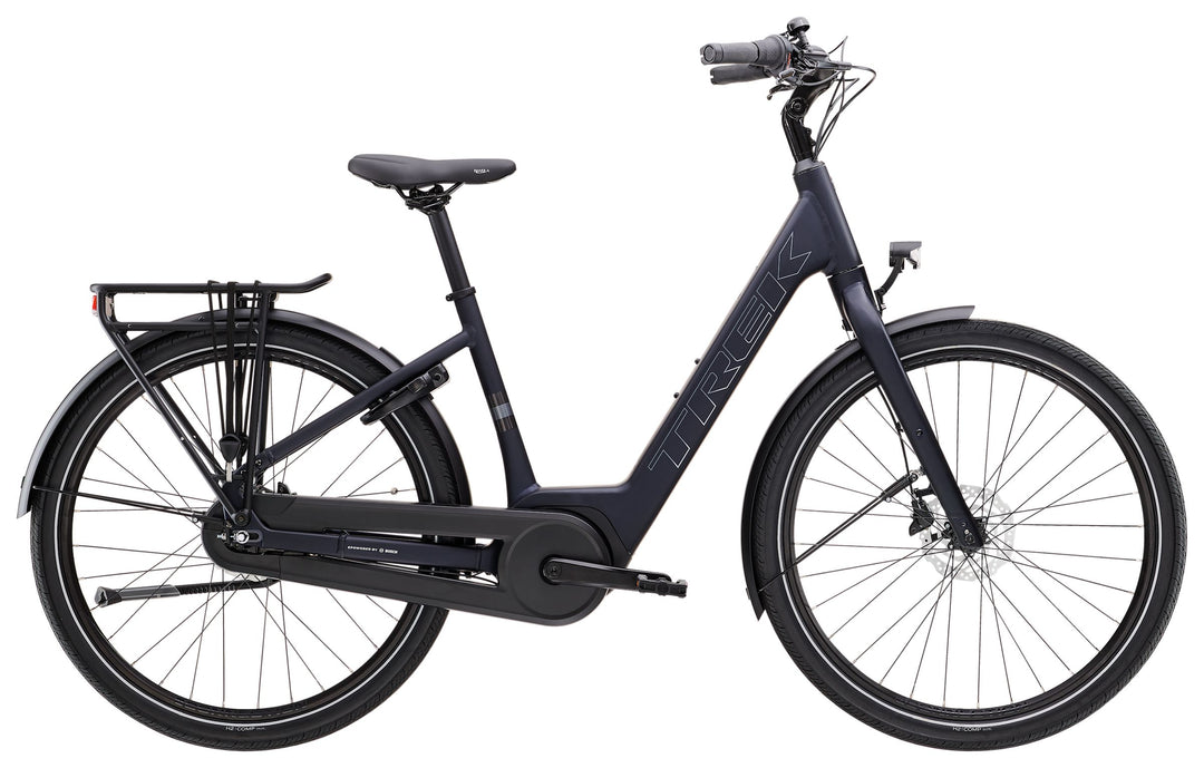 Trek District+ 1 Lowstep Matte Deep Dark Blue 2026 Electric Hybrid Bike