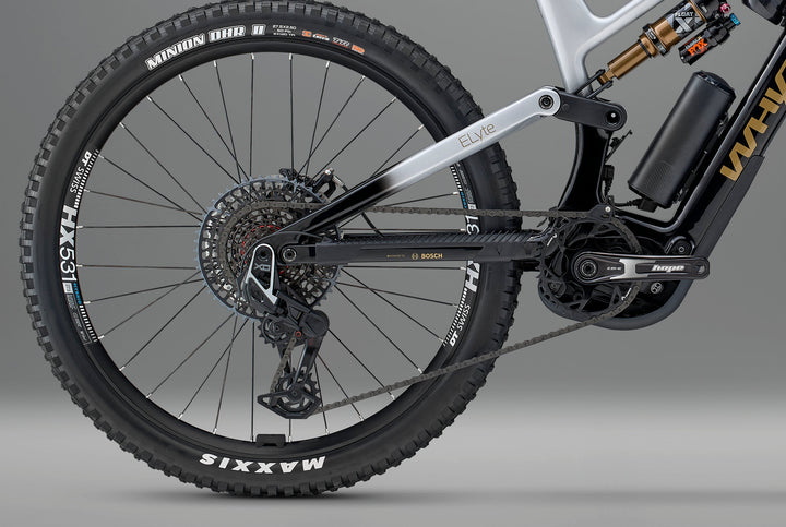 Whyte ELyte Evo Stag Works V2 Stealth Black and Silver Electric Mountain Bike