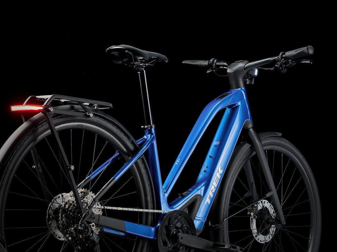 Trek FX+ 7 Midstep Alpine Blue Gloss 2027 Electric Hybrid Bike