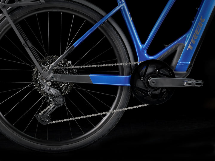 Trek FX+ 7 Midstep Alpine Blue Gloss 2027 Electric Hybrid Bike