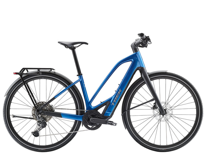 Trek FX+ 7 Midstep Alpine Blue Gloss 2027 Electric Hybrid Bike