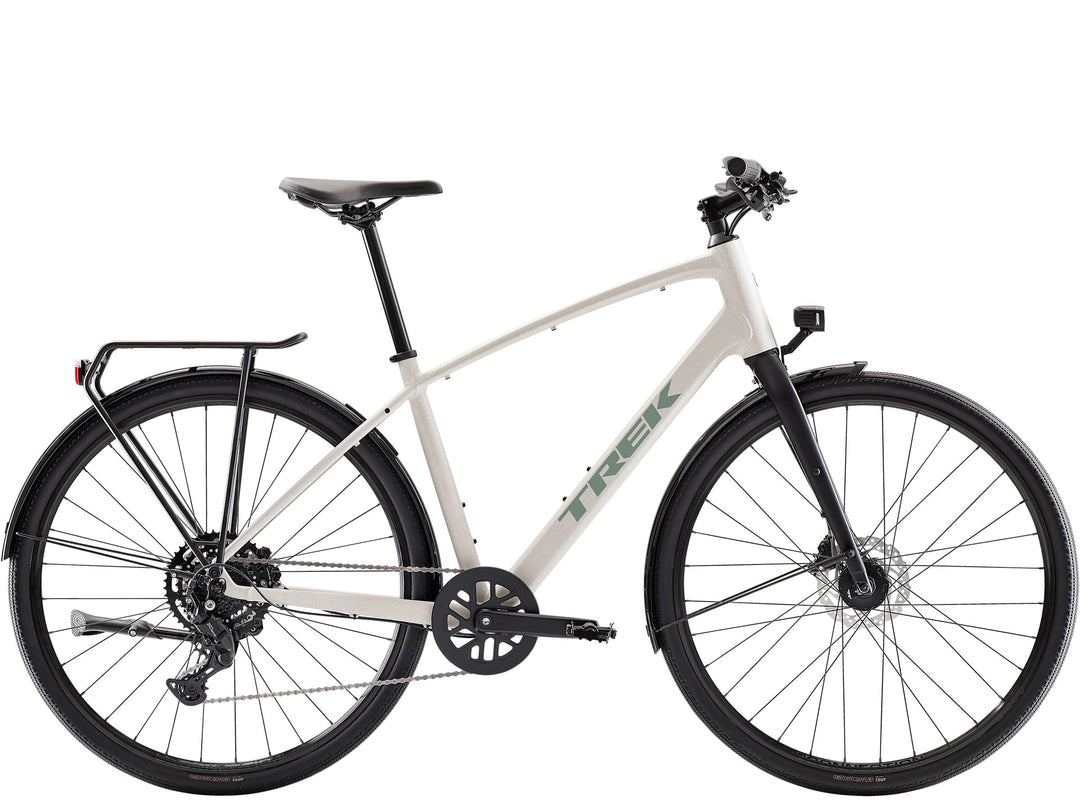 Trek FX Sport AL Equipped Buff Beige Era White Splatter 2027 Hybrid Bike