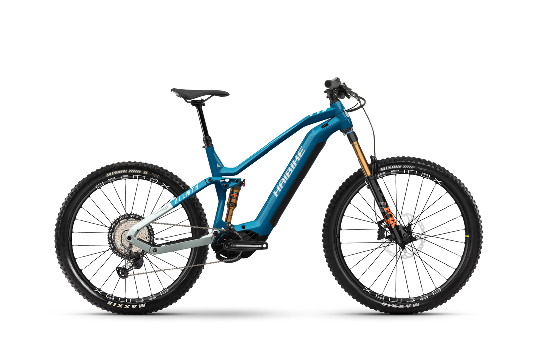 Haibike AllMtn 10 Blue 2024 FS Electric Mountain Bike Les s Cycles