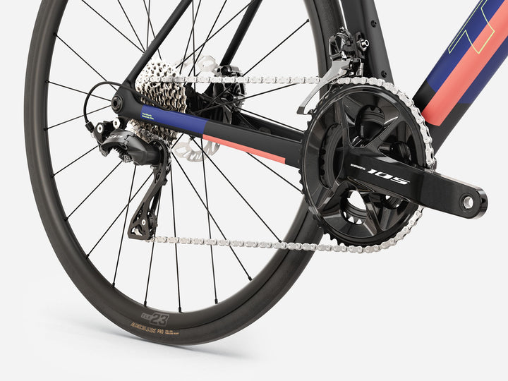 Trek Madone SL 5 Gen 8 Matte Cobalt Blue Trek Black Living Coral 2027 Road Bike