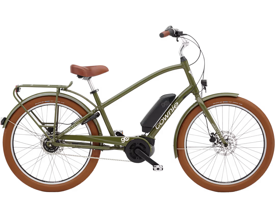 Electra Townie Go! 5i Step-Over Olive Electric Bike – Les's Cycles