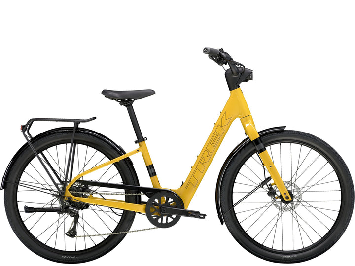 Trek Verve+ 1 LT Lowstep Baja Yellow 2025 Electric Hybrid Bike