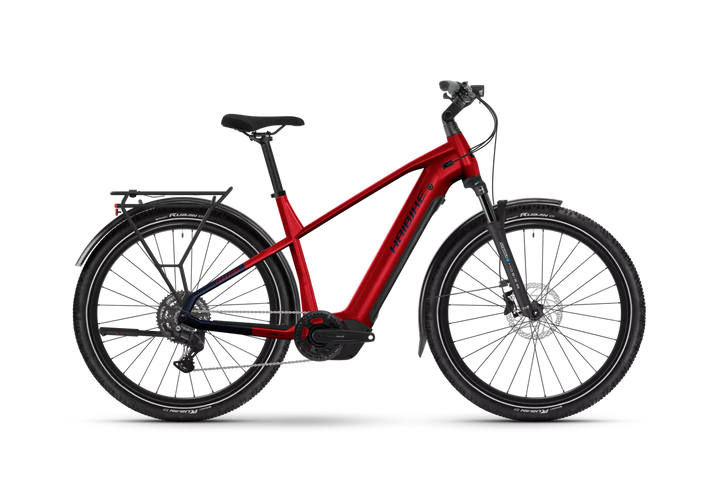 Haibike Trekking 7 High Fruity Red 800wh 2025 Electric Hybrid Bike