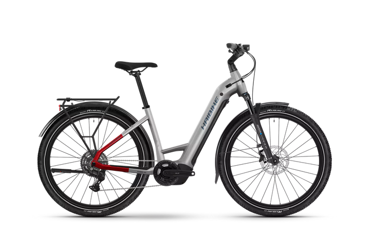 Haibike Trekking 7 Low Soft Grey 800wh 2025 Electric Hybrid Bike