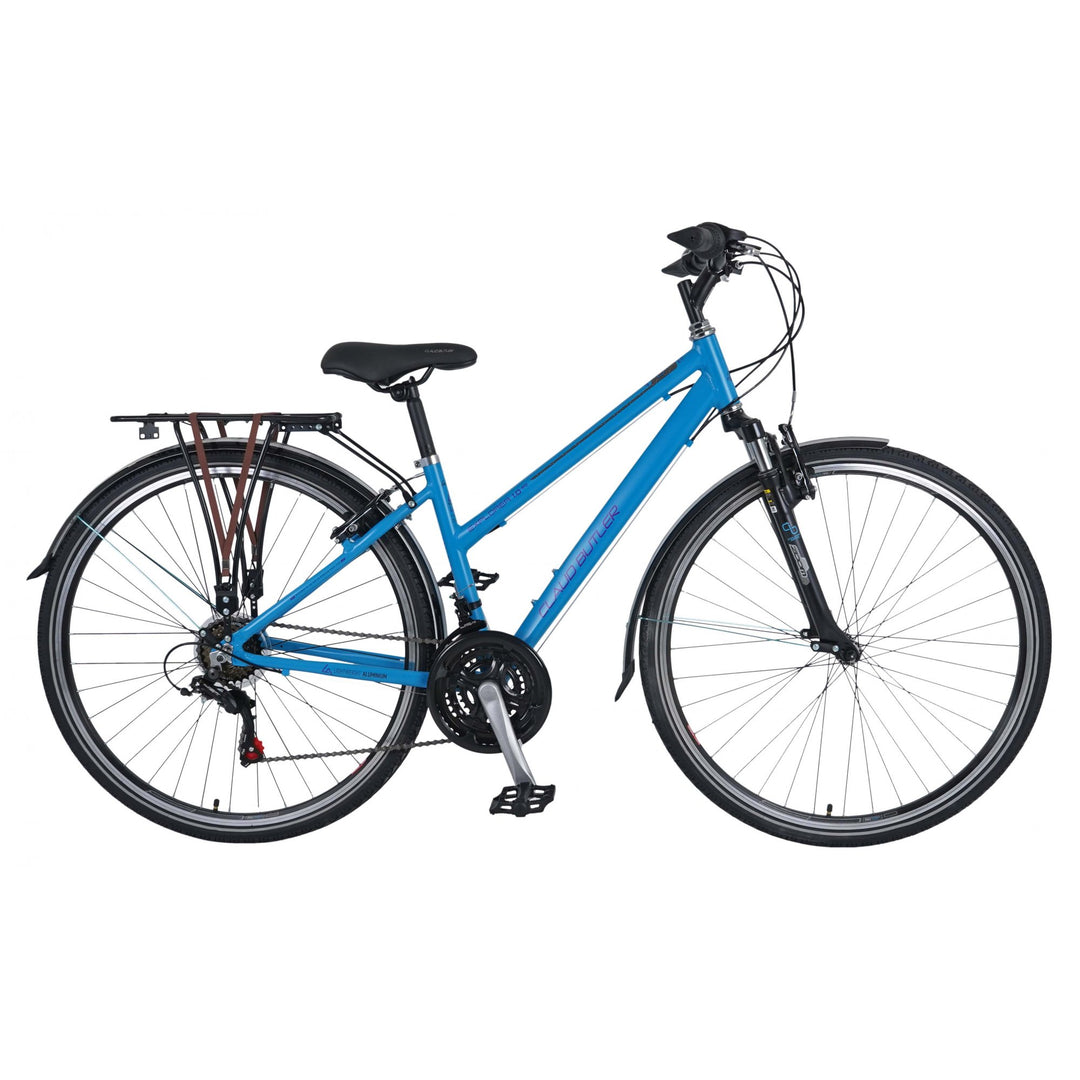 Claud Butler Explorer 1.0 Low Step Blue 2024 Hybrid Bike