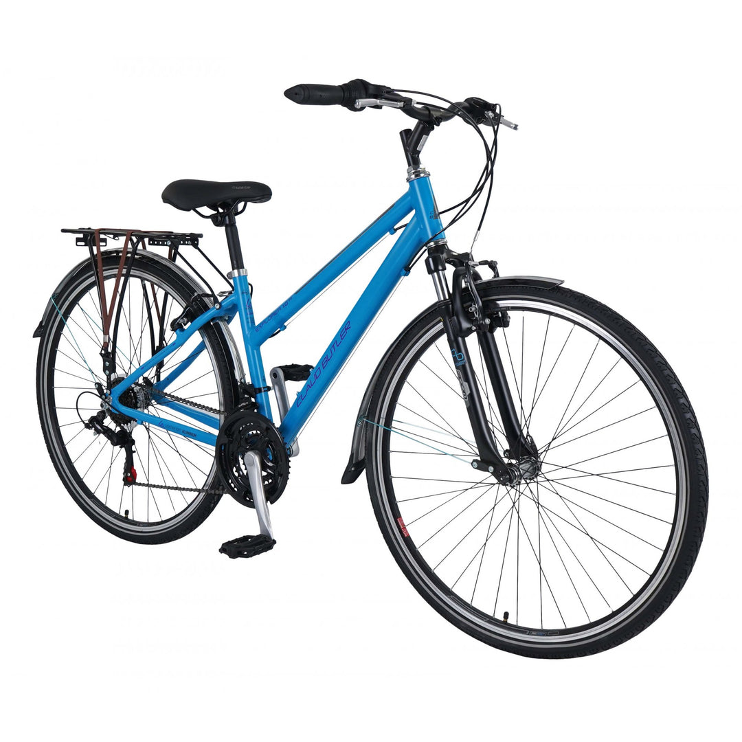 Claud Butler Explorer 1.0 Low Step Blue 2024 Hybrid Bike