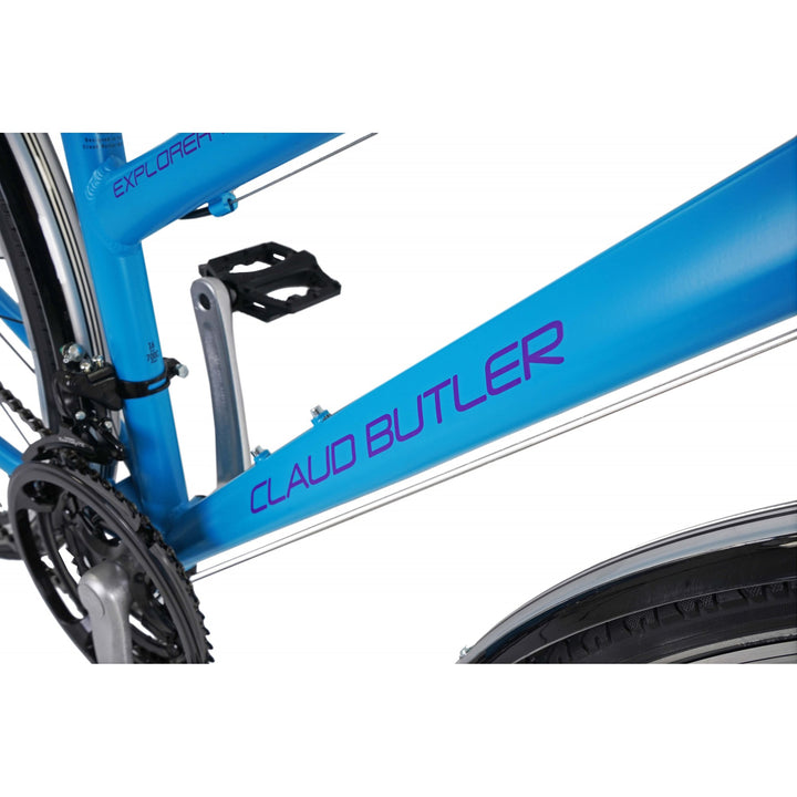 Claud Butler Explorer 1.0 Low Step Blue 2024 Hybrid Bike