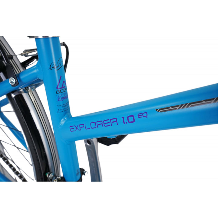 Claud Butler Explorer 1.0 Low Step Blue 2024 Hybrid Bike