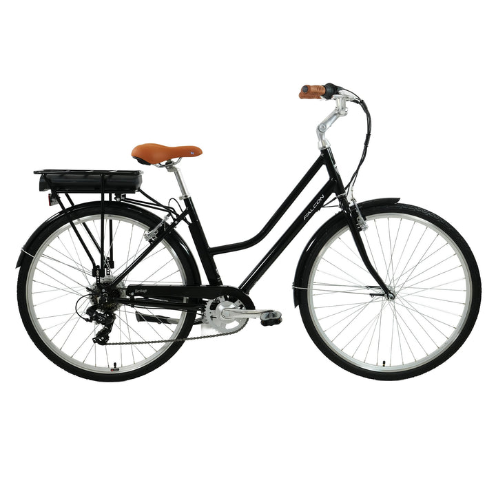 Falcon Heritage Low Step Gloss Black 2026 Electric Hybrid Bike