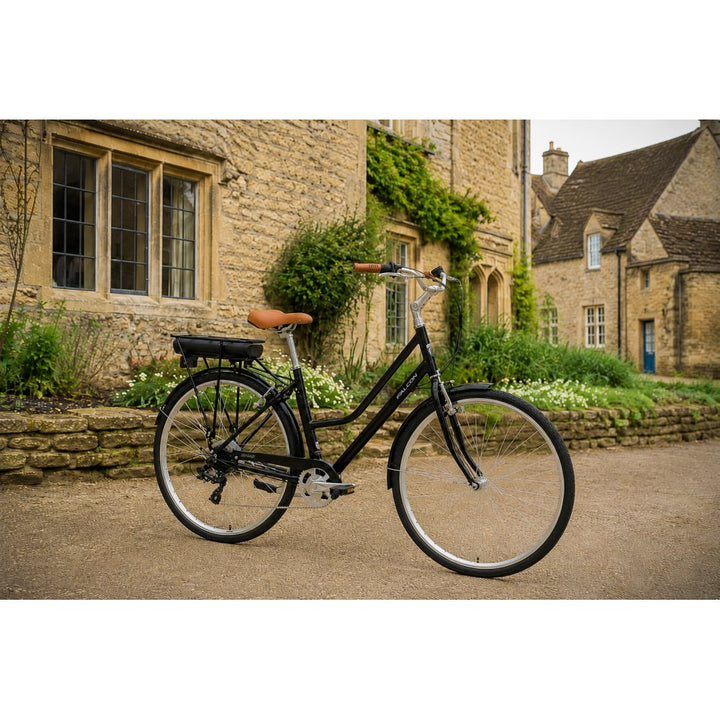 Falcon Heritage Low Step Gloss Black 2026 Electric Hybrid Bike