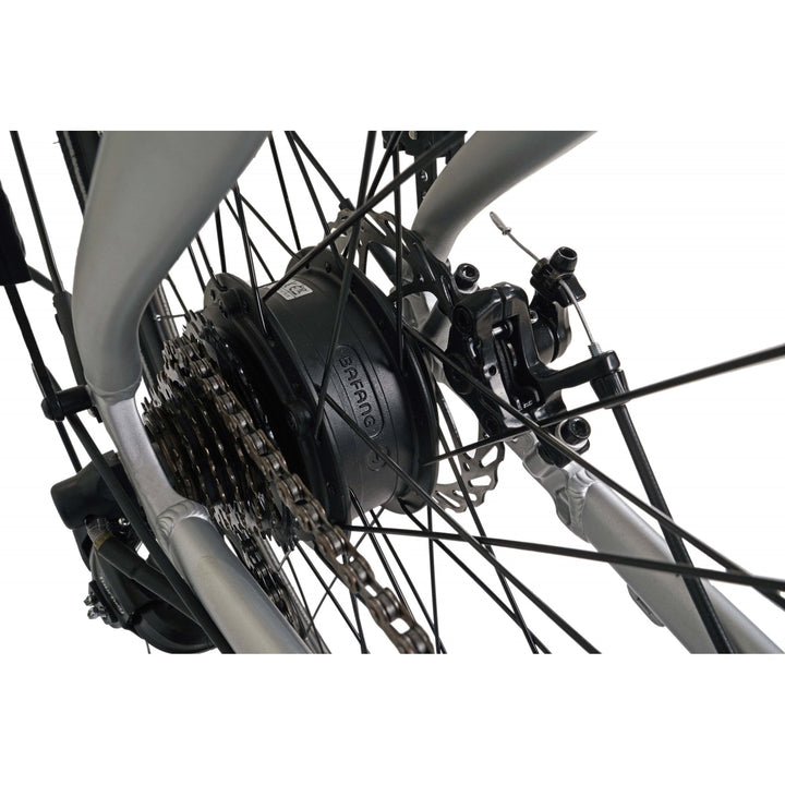 Falcon Horizon Crossbar Silver 2025 Electric Hybrid Bike