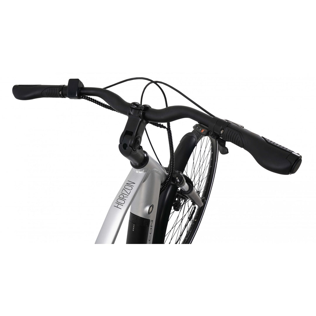 Falcon Horizon Crossbar Silver 2025 Electric Hybrid Bike
