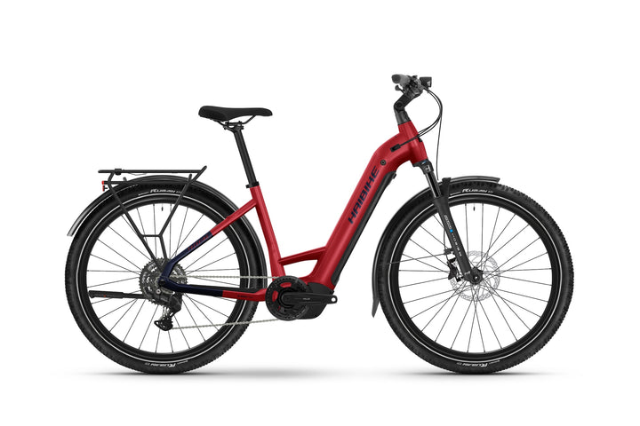 Haibike Trekking 7 Low Fruity Red 800wh 2025 Electric Hybrid Bike