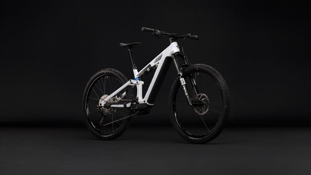 Cube Stereo Hybrid One44 HPC Pro 800 Metallicwhite Blue 2027 Electric Mountain Bike