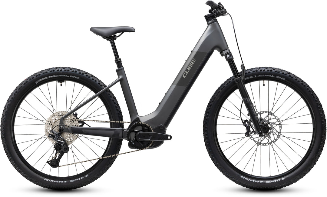 Cube Reaction Hybrid Race 800 Slabgrey Chrome Easy Entry 2027 Electric Mountain Bike
