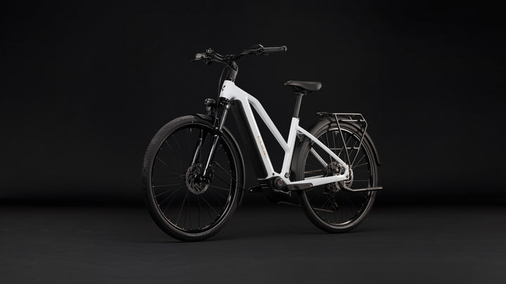 Cube Touring Hybrid One 600 Metallicwhite Chrome Trapeze 2027 Electric Hybrid Bike