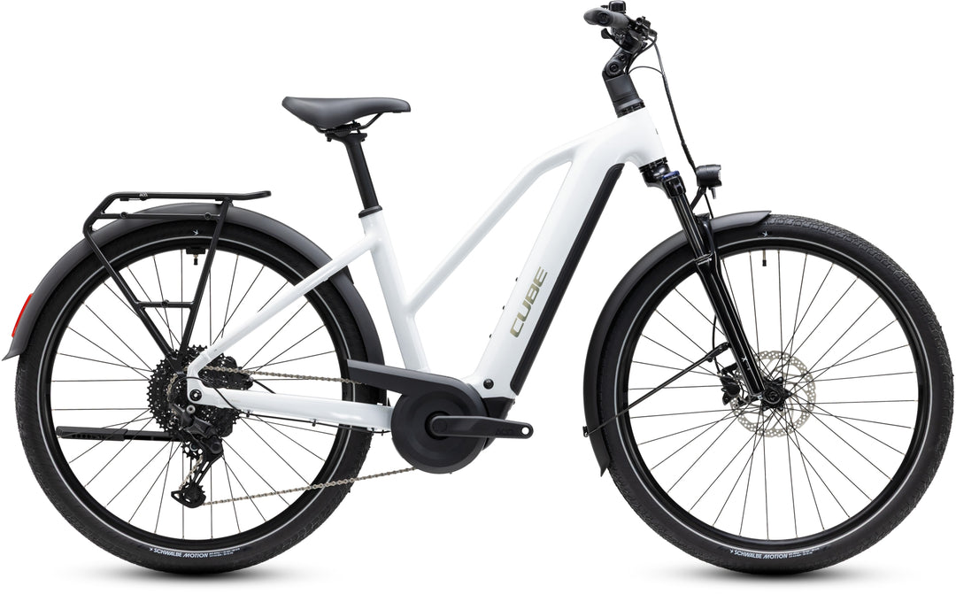 Cube Touring Hybrid One 600 Metallicwhite Chrome Trapeze 2027 Electric Hybrid Bike