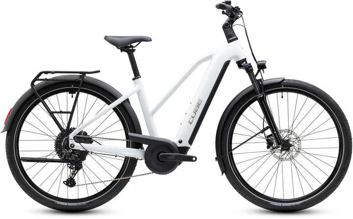 Cube Touring Hybrid One 600 Metallicwhite Chrome Trapeze 2027 Electric Hybrid Bike