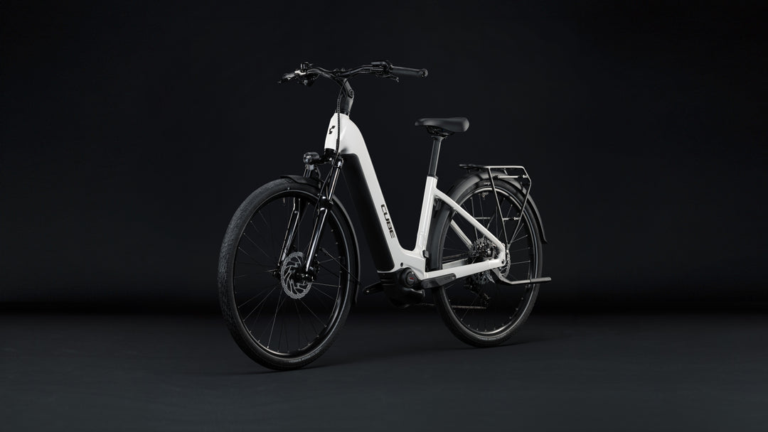 Cube Touring Hybrid One 600 Metallicwhite Chrome Easy Entry 2027 Electric Hybrid Bike
