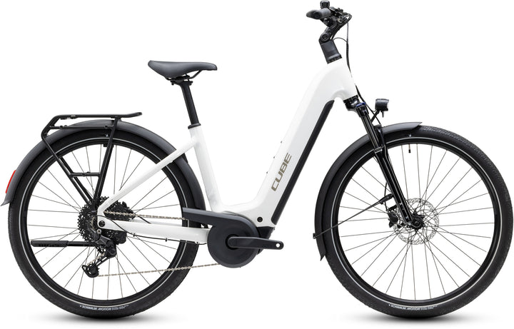 Cube Touring Hybrid One 600 Metallicwhite Chrome Easy Entry 2027 Electric Hybrid Bike