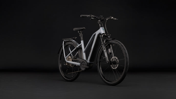 Cube Kathmandu Hybrid EXC 800 Slategrey Chrome Trapeze 2027 Electric Hybrid Bike