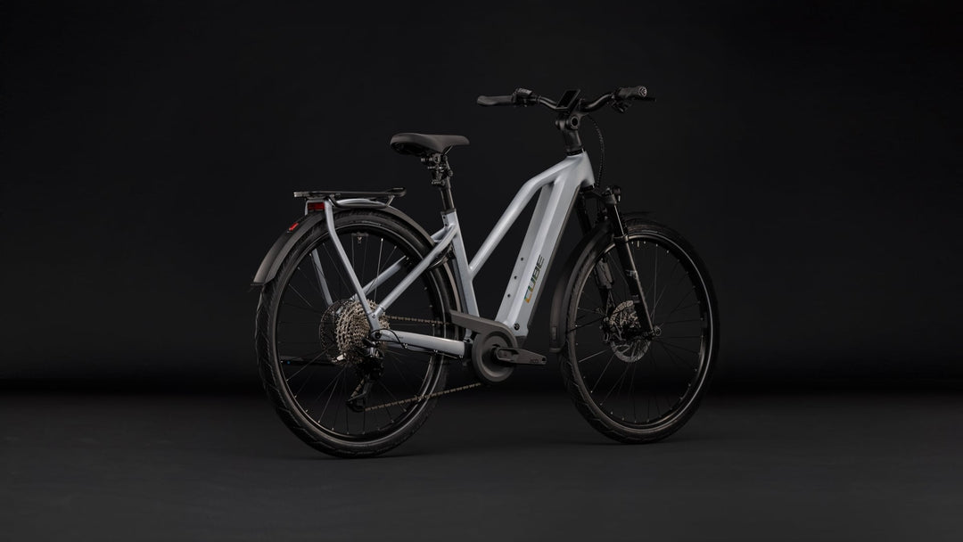 Cube Kathmandu Hybrid EXC 800 Slategrey Chrome Trapeze 2027 Electric Hybrid Bike