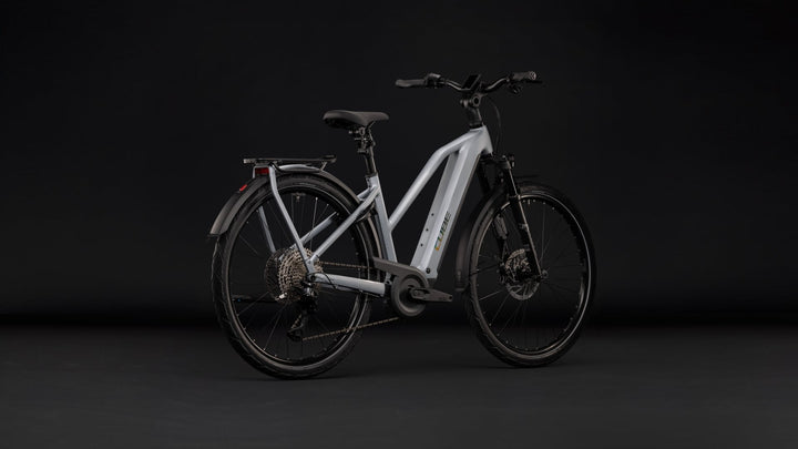 Cube Kathmandu Hybrid EXC 800 Slategrey Chrome Trapeze 2027 Electric Hybrid Bike
