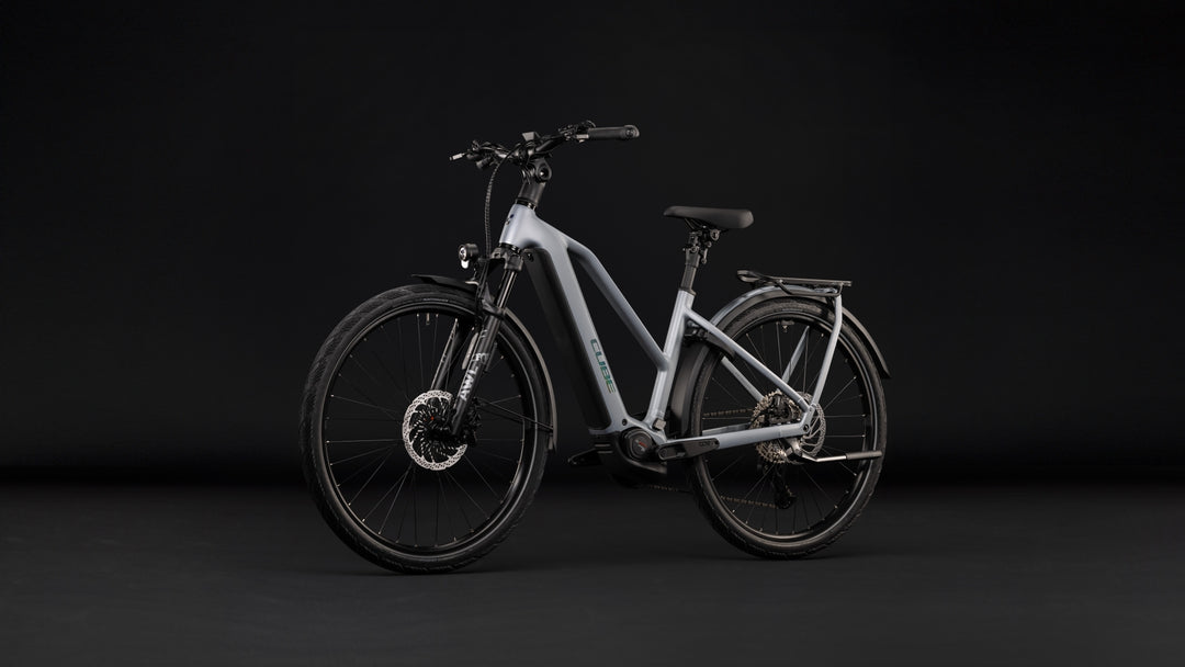 Cube Kathmandu Hybrid EXC 800 Slategrey Chrome Trapeze 2027 Electric Hybrid Bike