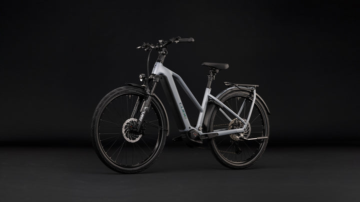 Cube Kathmandu Hybrid EXC 800 Slategrey Chrome Trapeze 2027 Electric Hybrid Bike