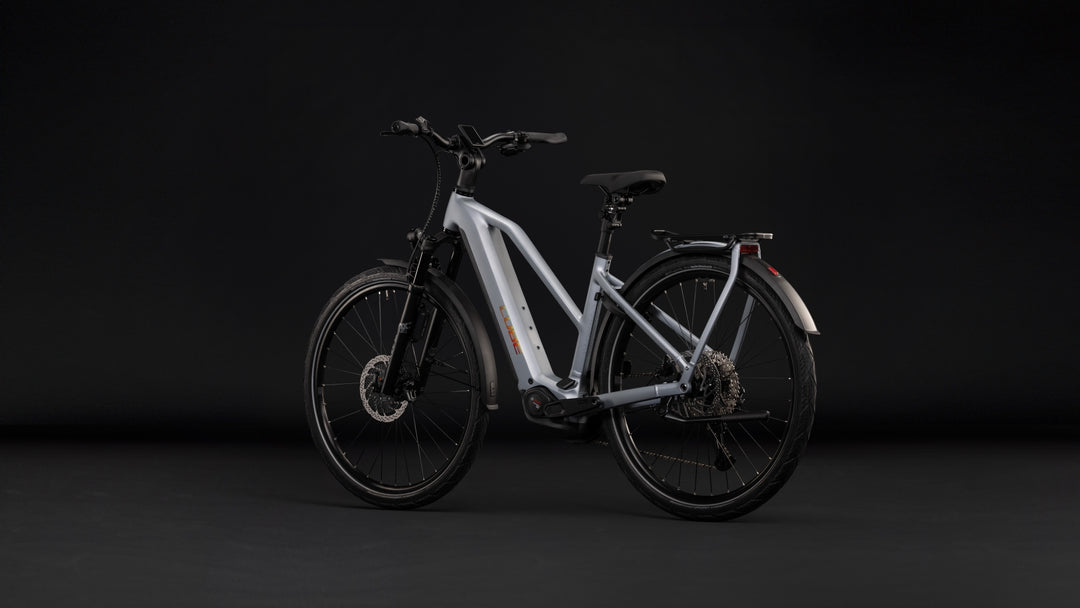 Cube Kathmandu Hybrid EXC 800 Slategrey Chrome Trapeze 2027 Electric Hybrid Bike