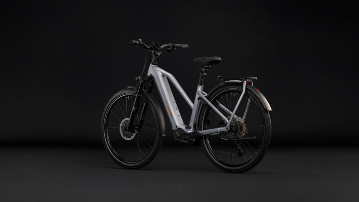 Cube Kathmandu Hybrid EXC 800 Slategrey Chrome Trapeze 2027 Electric Hybrid Bike